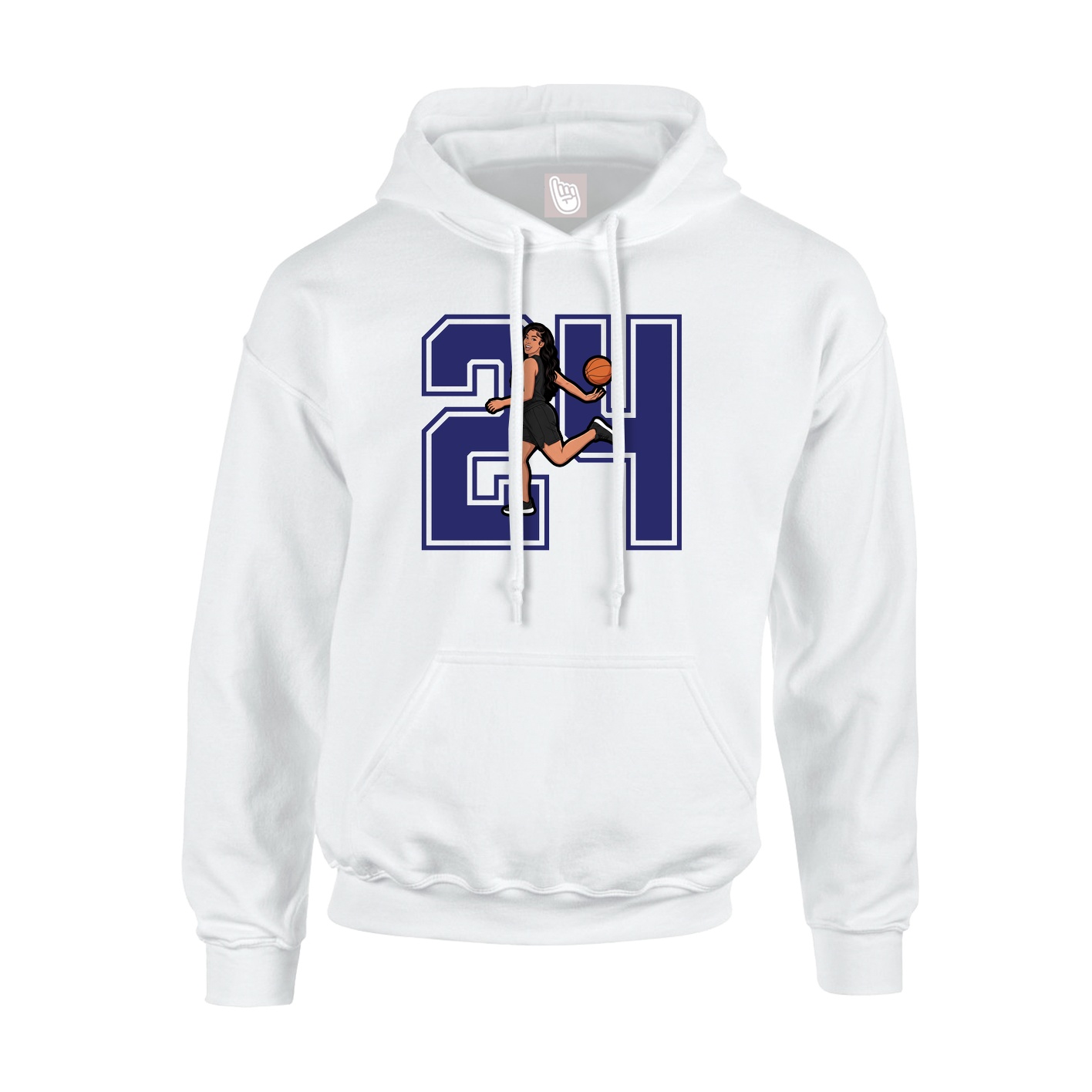 Youth Hoodie — Number in White