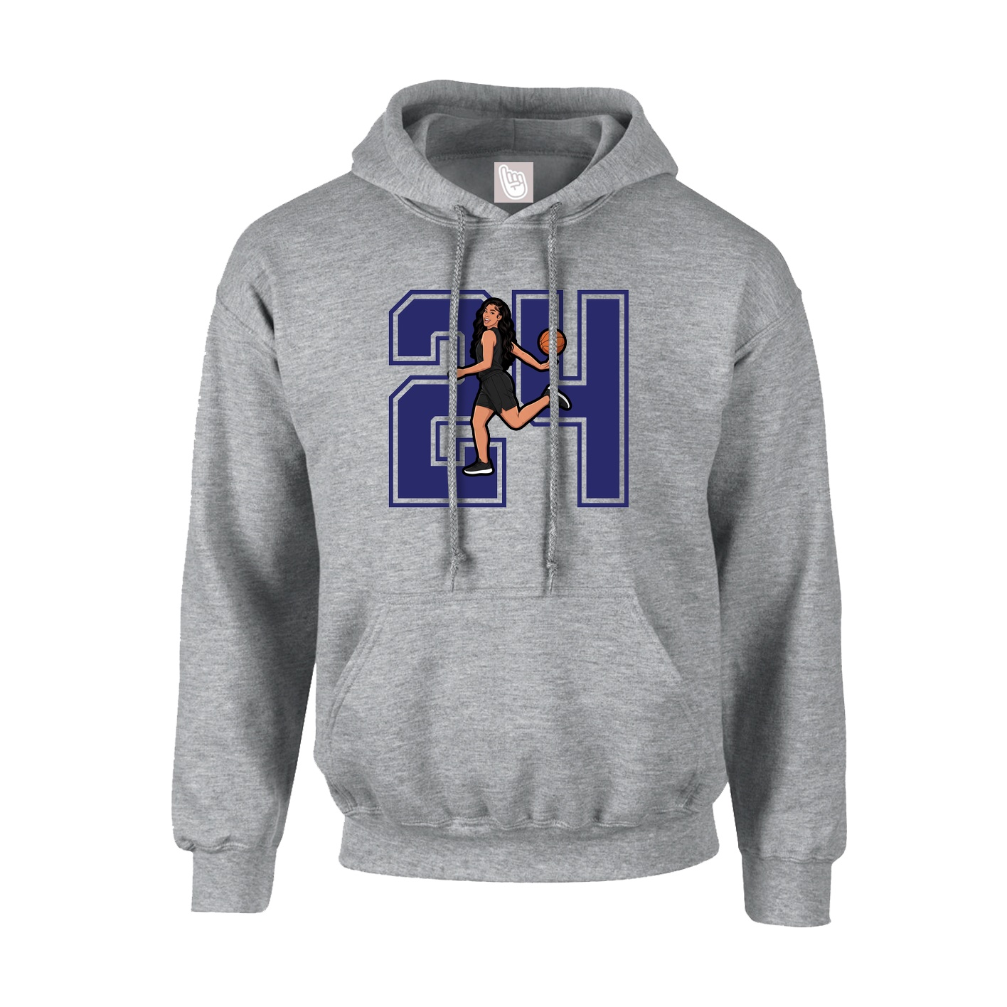 Youth Hoodie — Number in Grey
