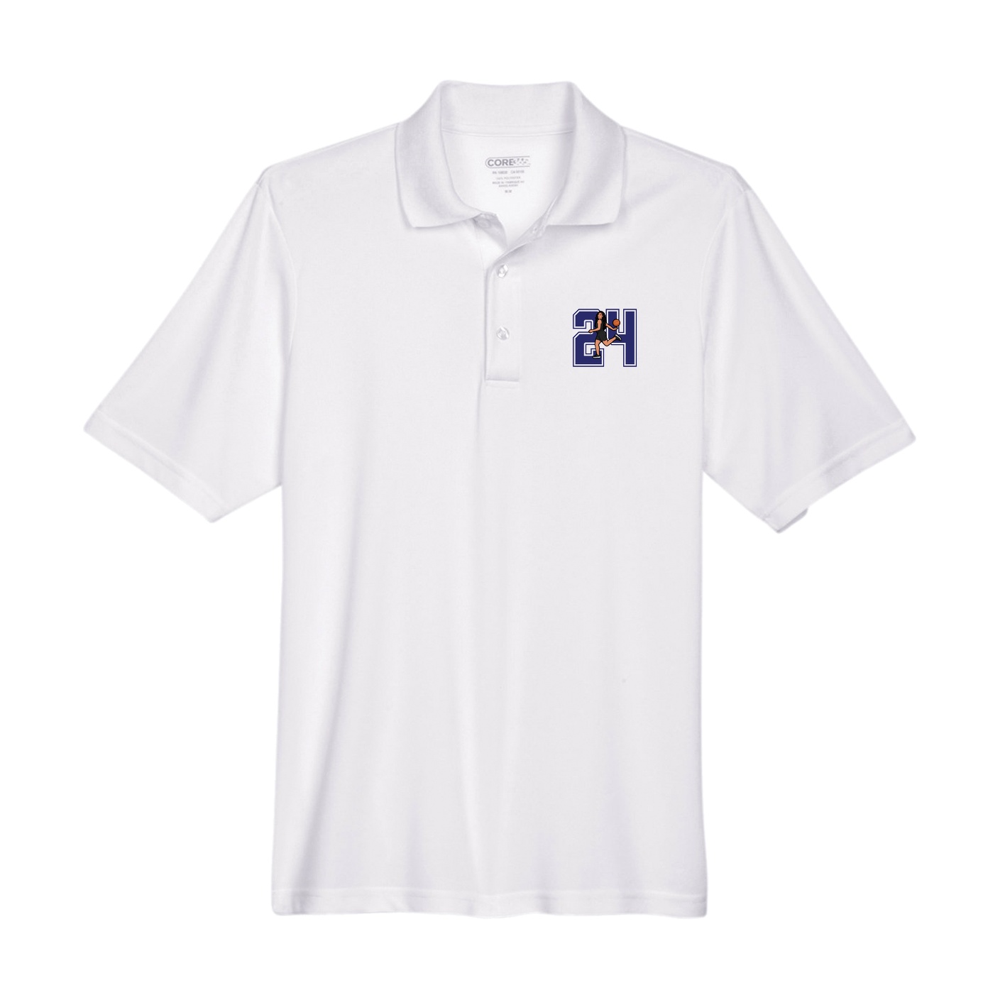 Performance Polo — Number in White