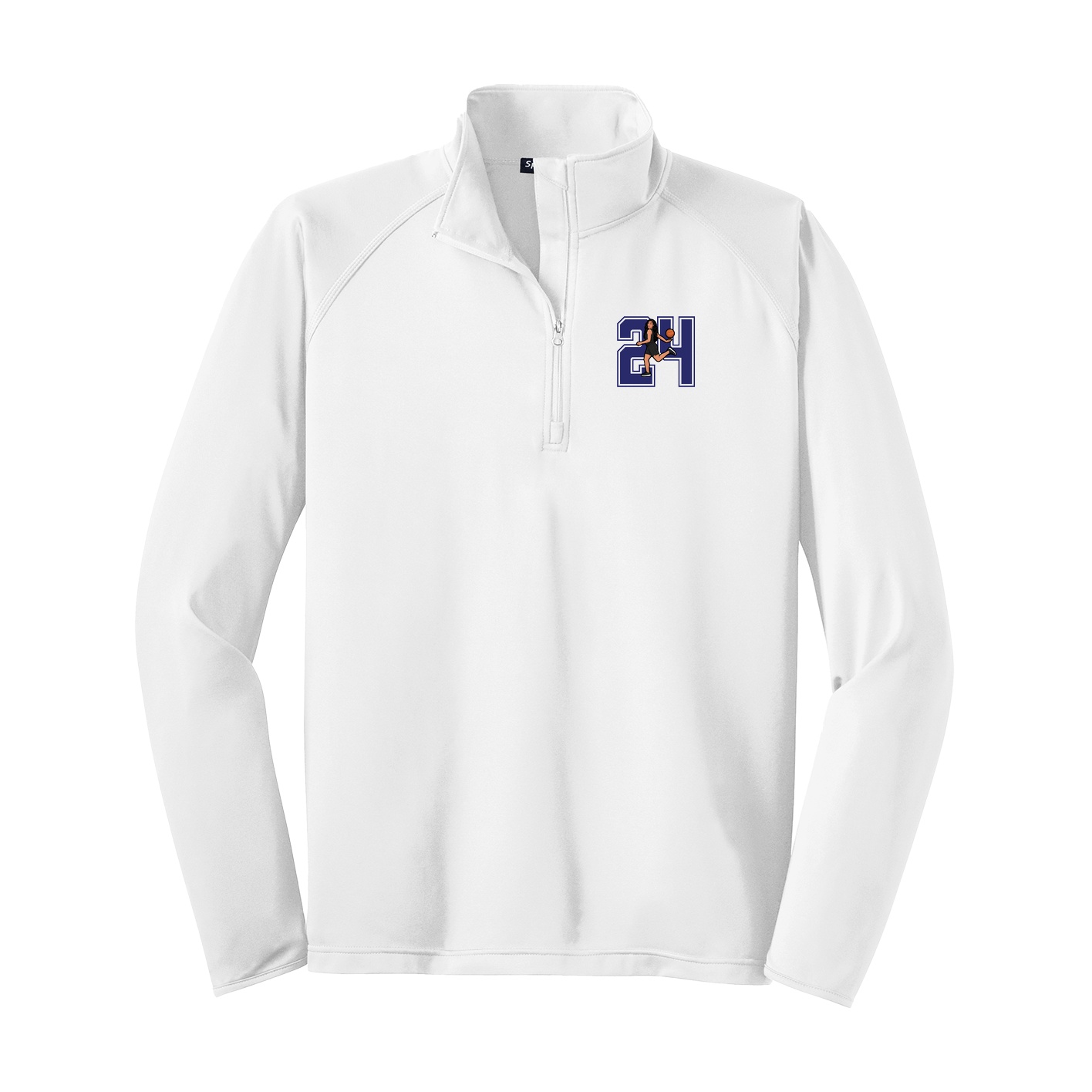 Q-Zip Pullover — Number in White