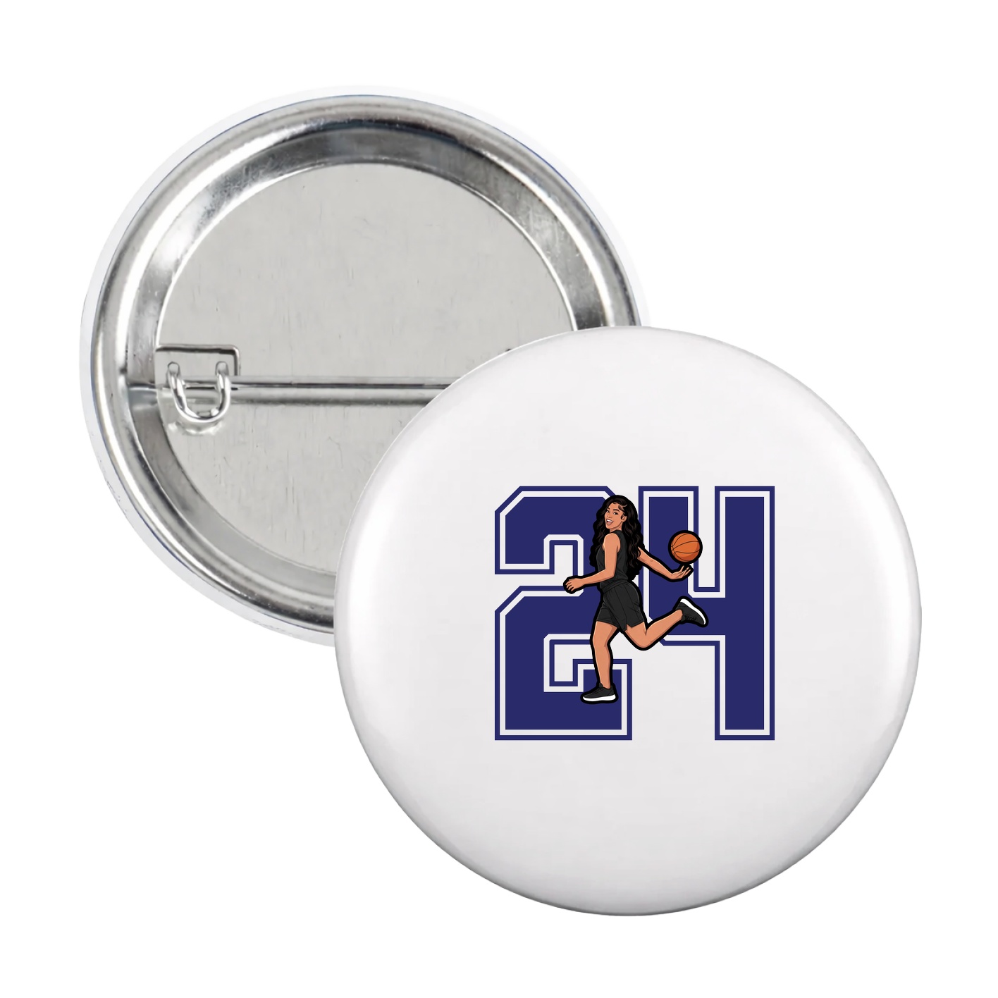 Game Day Button — Number in White