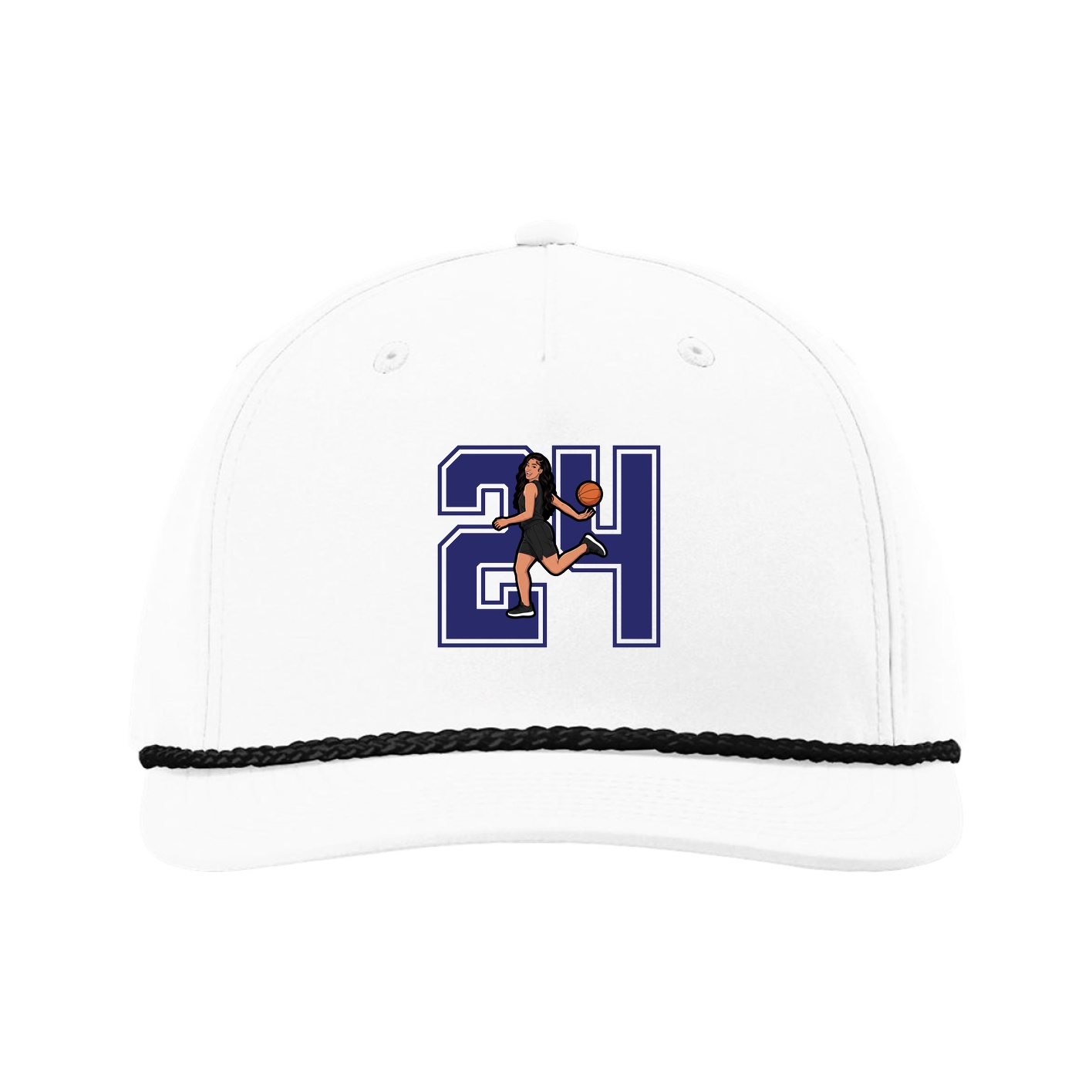Five-Panel Classic Rope Cap — Number in White