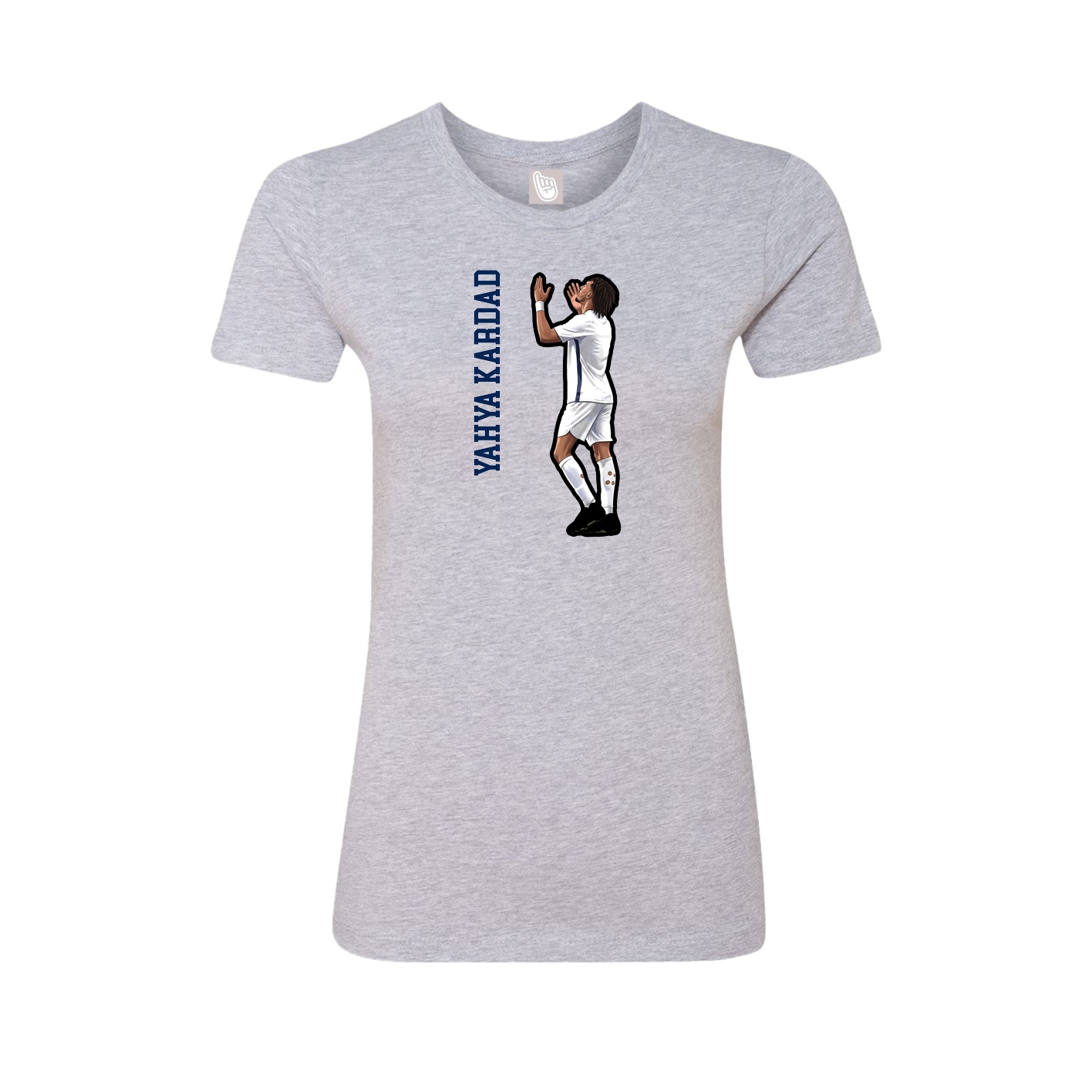 Fitted Women's Tee — Name Vertical in Grey