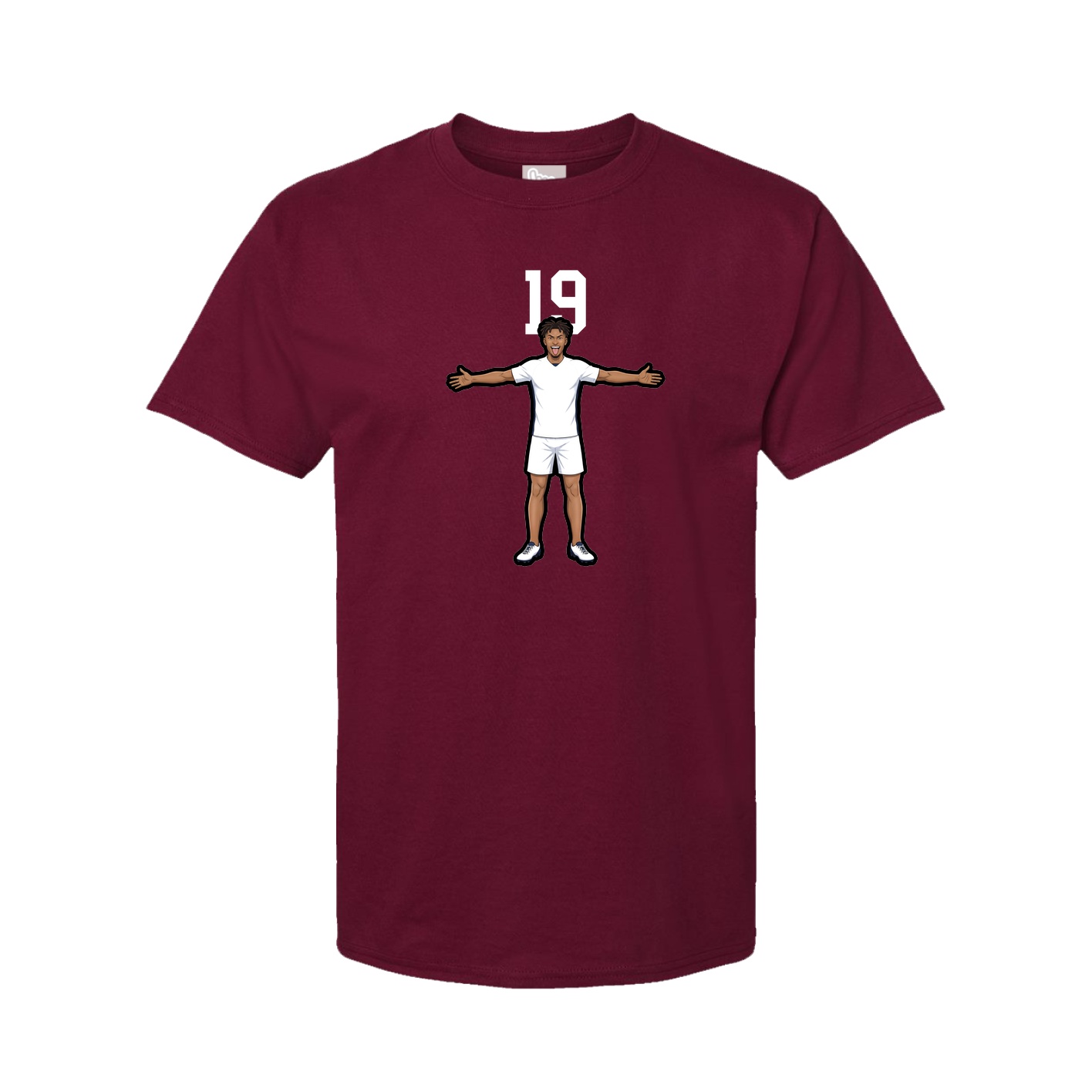 Youth Tee — Number Top in Cardinal