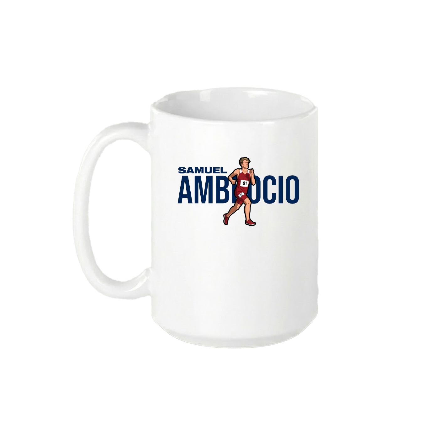15oz Coffee Mug — Player Name in White