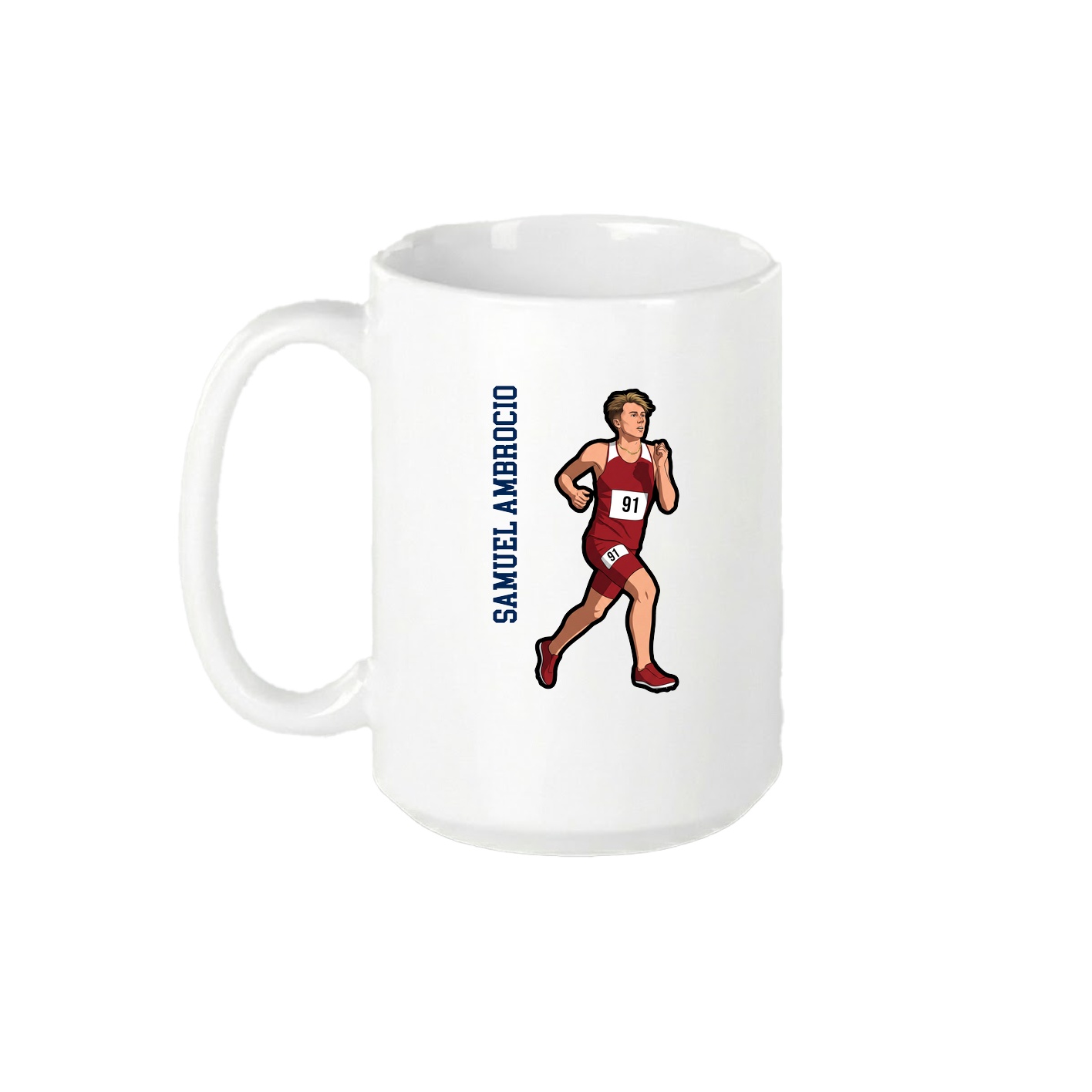 15oz Coffee Mug — Name Vertical in White