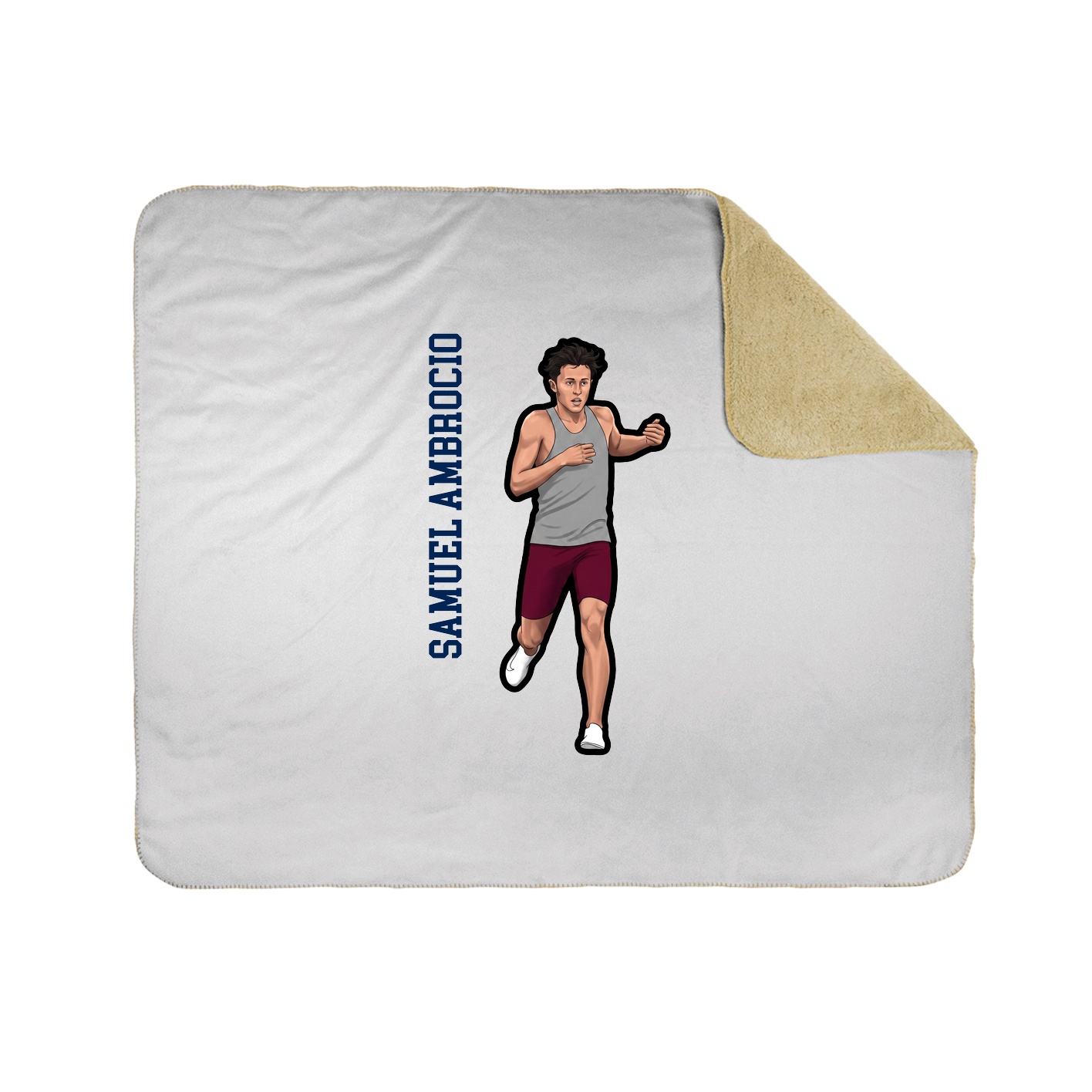 Throw Blanket — Name Vertical in White
