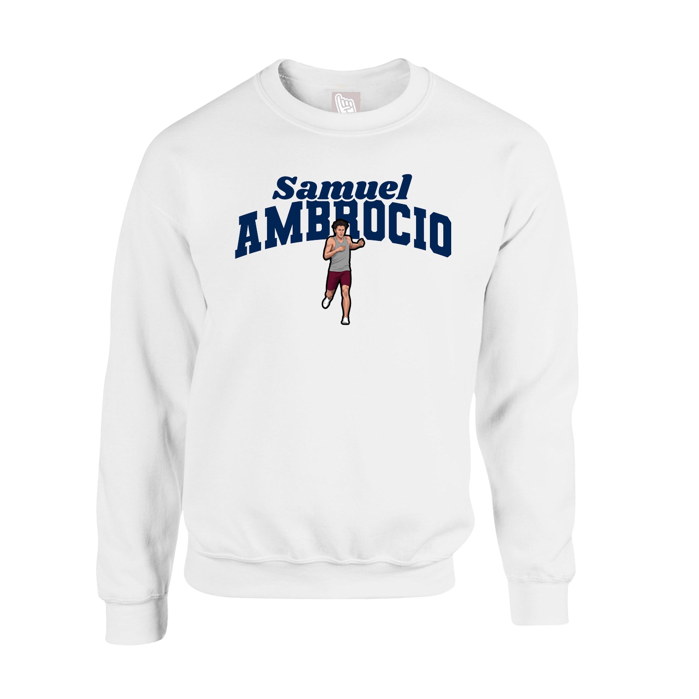 Fleece Crew — Signature Arch in White