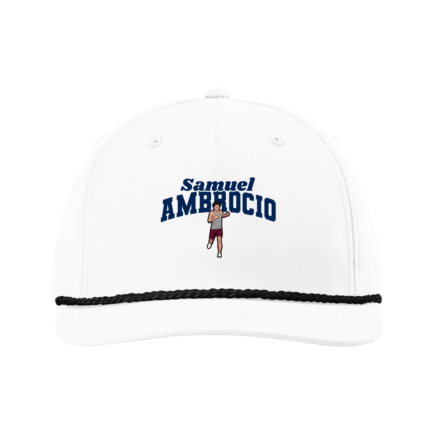 Five-Panel Classic Rope Cap — Signature Arch in White