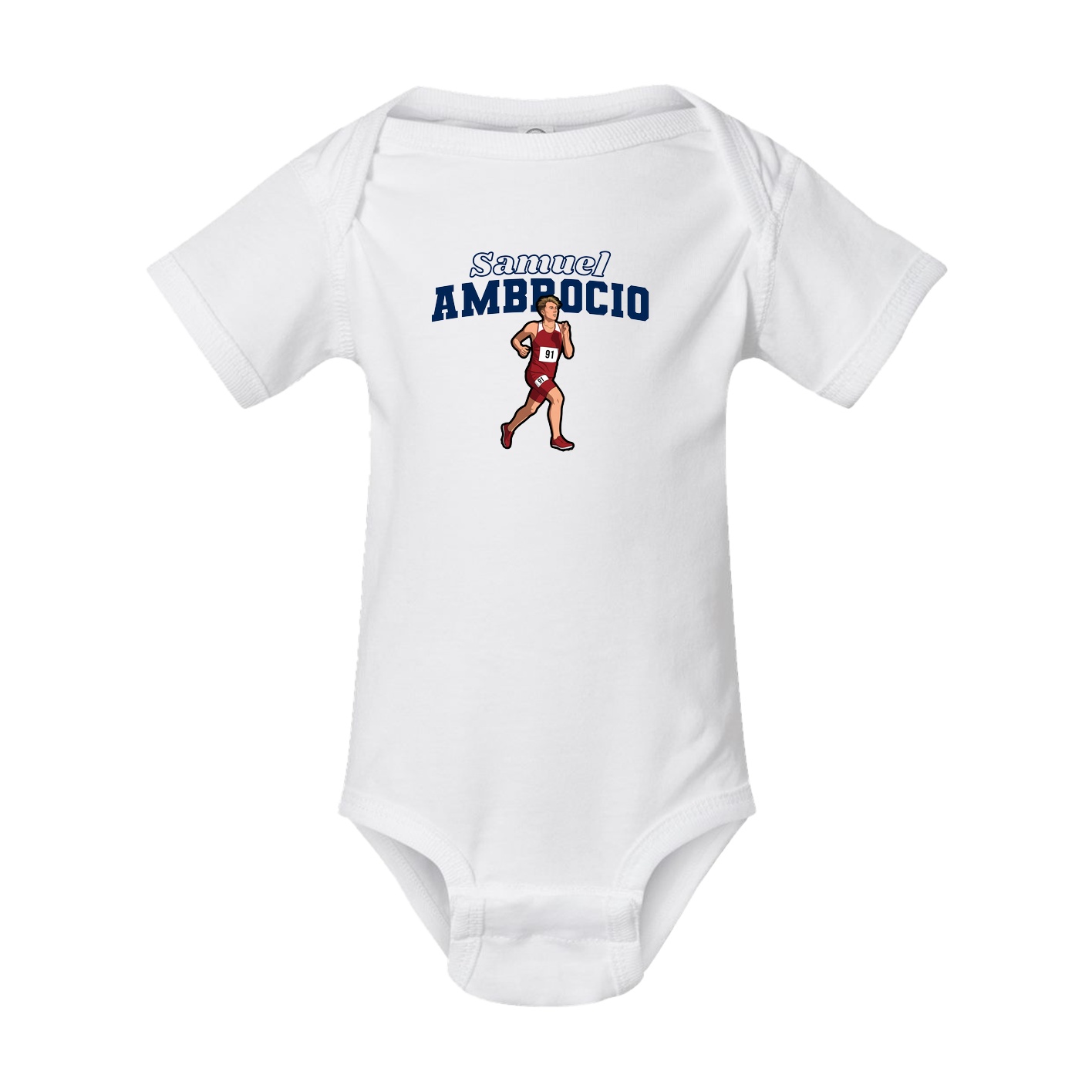 Baby Onesie — Name Arch in White