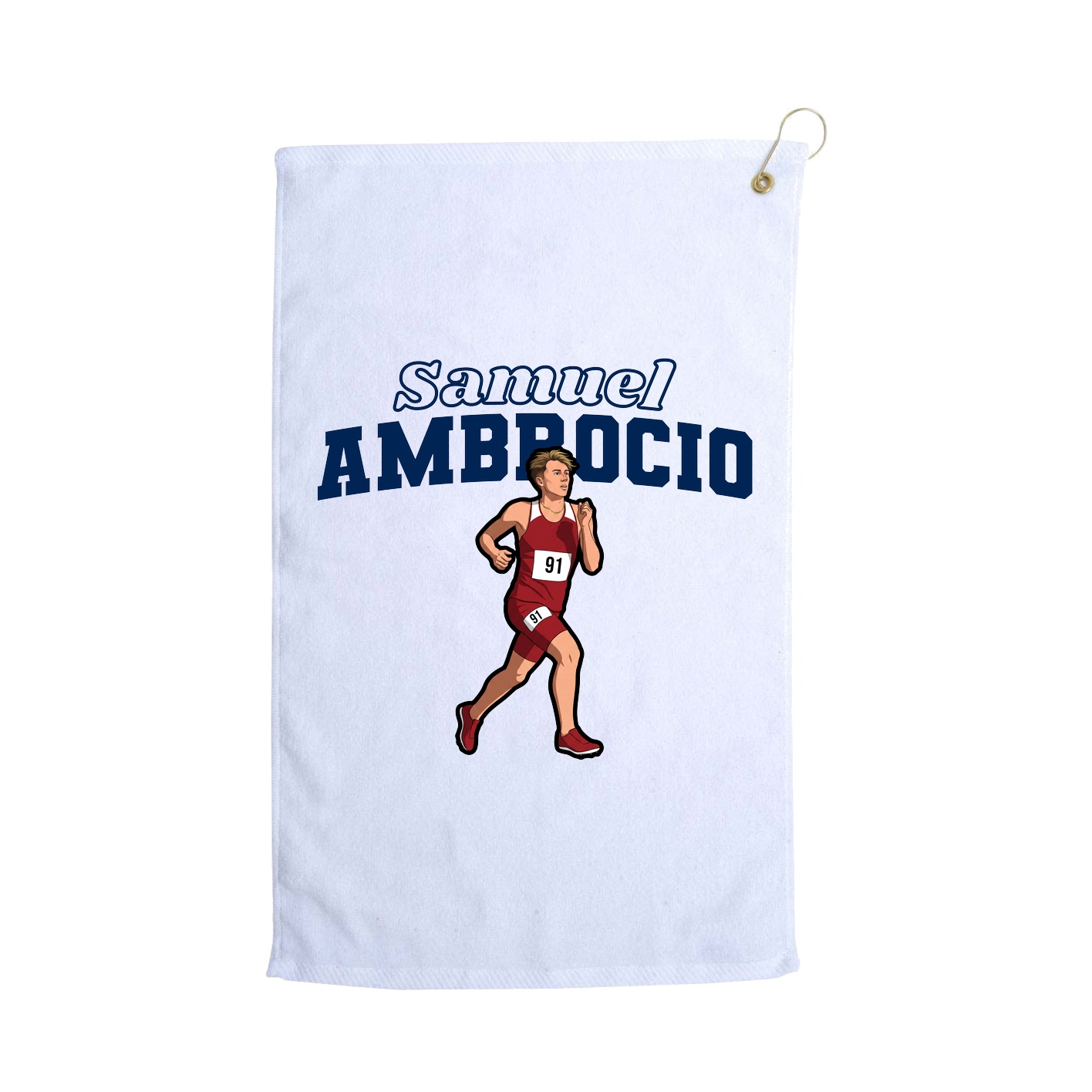 Golf Towel — Name Arch in White