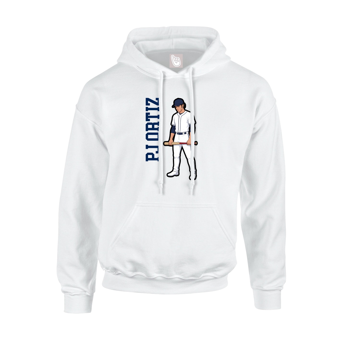 Youth Hoodie — Name Vertical in White