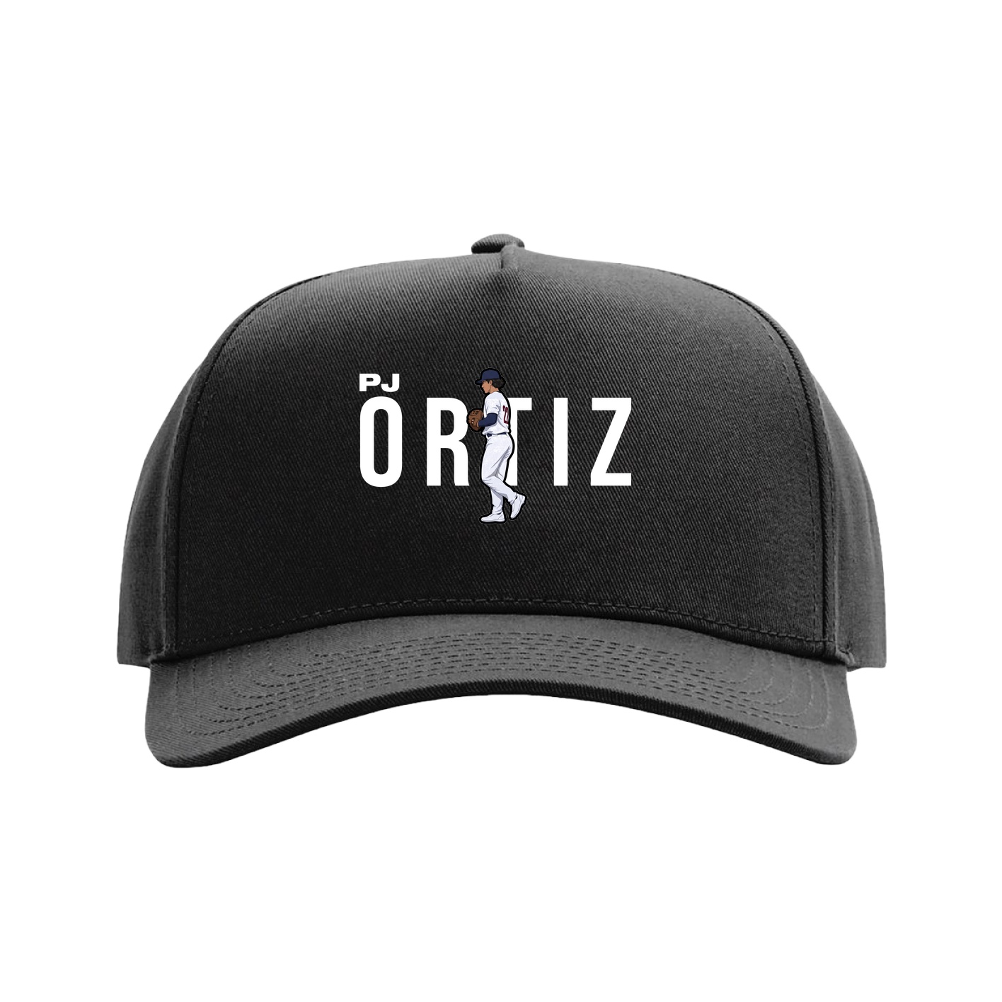Full Fabric Five-Panel Champ Cap — Player Name in Black