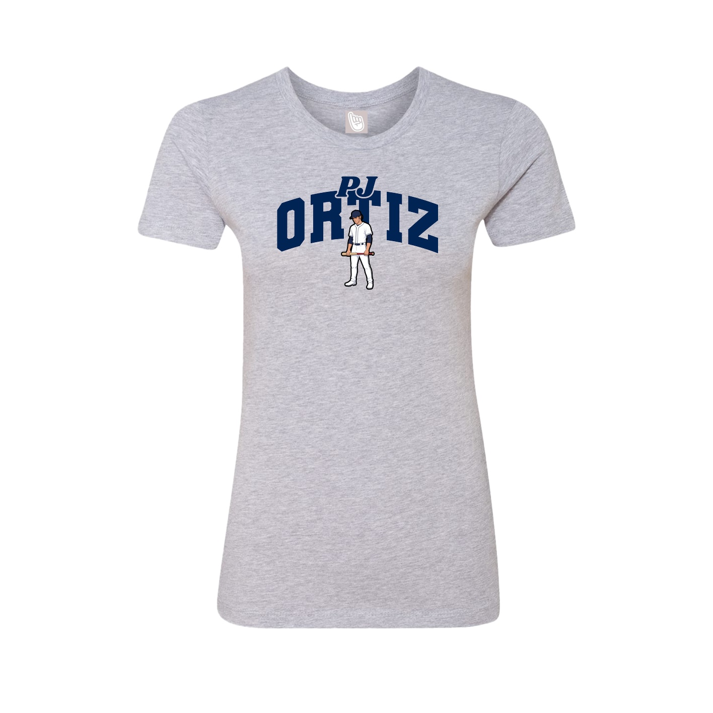 Fitted Women's Tee — Signature Arch in Grey