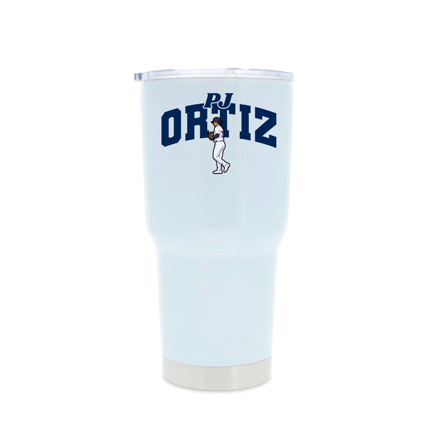 30oz Stainless Steel Tumbler — Signature Arch in White
