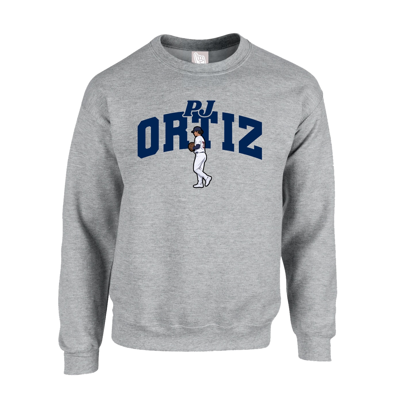 Fleece Crew — Signature Arch in Grey