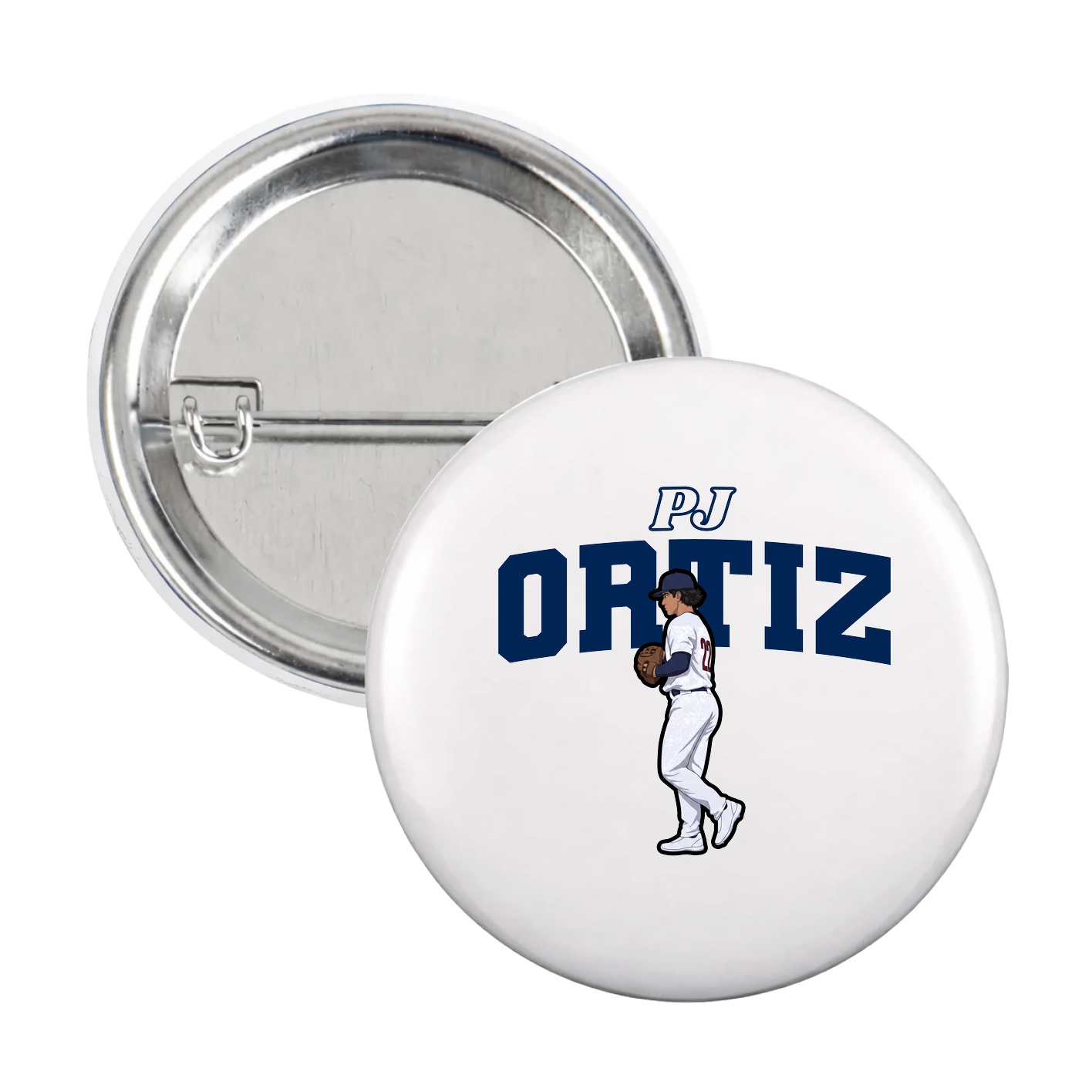 Game Day Button — Name Arch in White