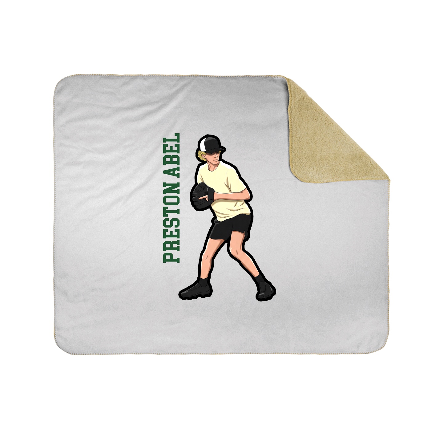 Throw Blanket — Name Vertical in White