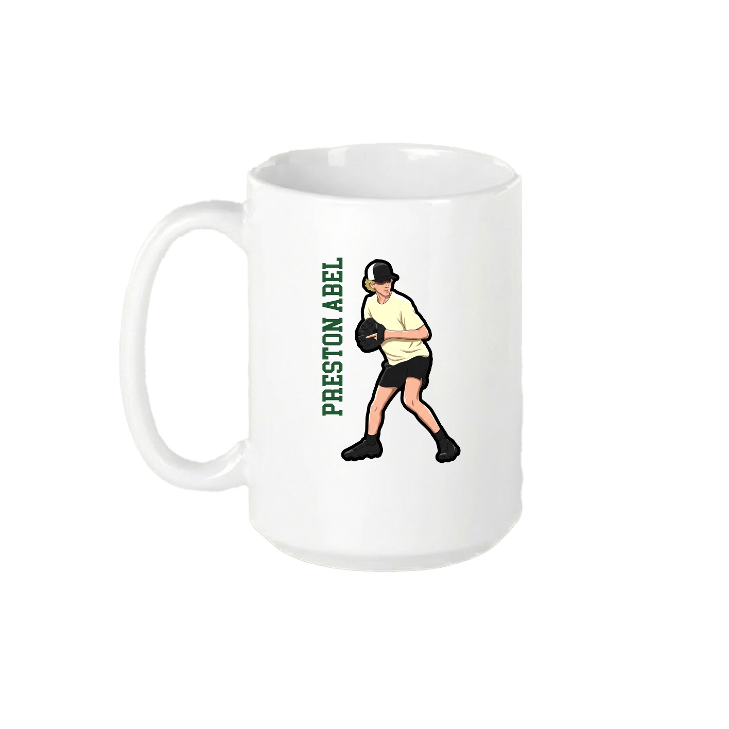 15oz Coffee Mug — Name Vertical in White