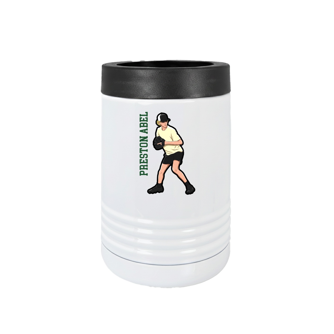 Beverage Holder — Name Vertical in White