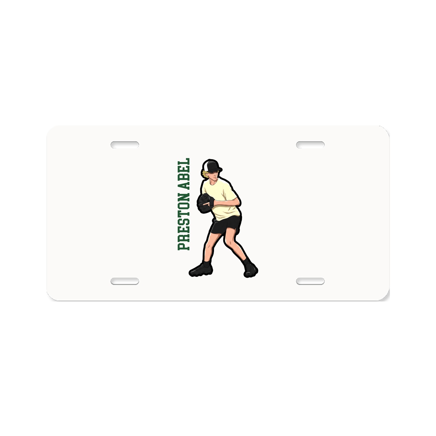 License Plate — Name Vertical in Classic