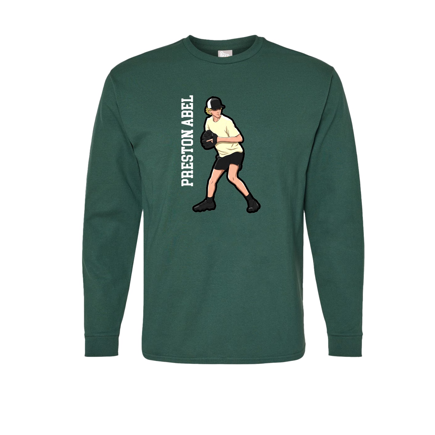 Long Sleeve Tee — Name Vertical in Green