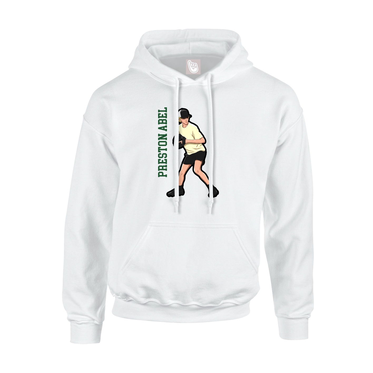 Hoodie — Name Vertical in White