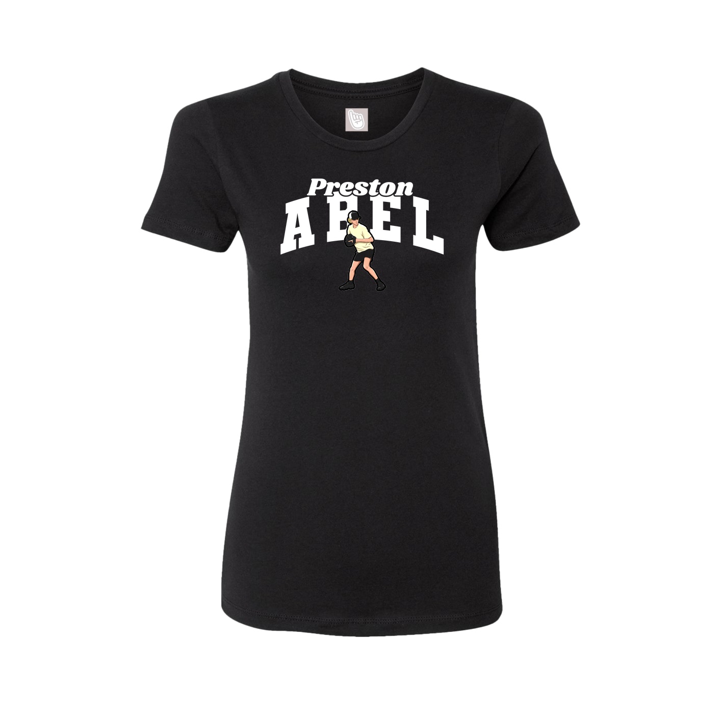 Fitted Women's Tee — Signature Arch in Black