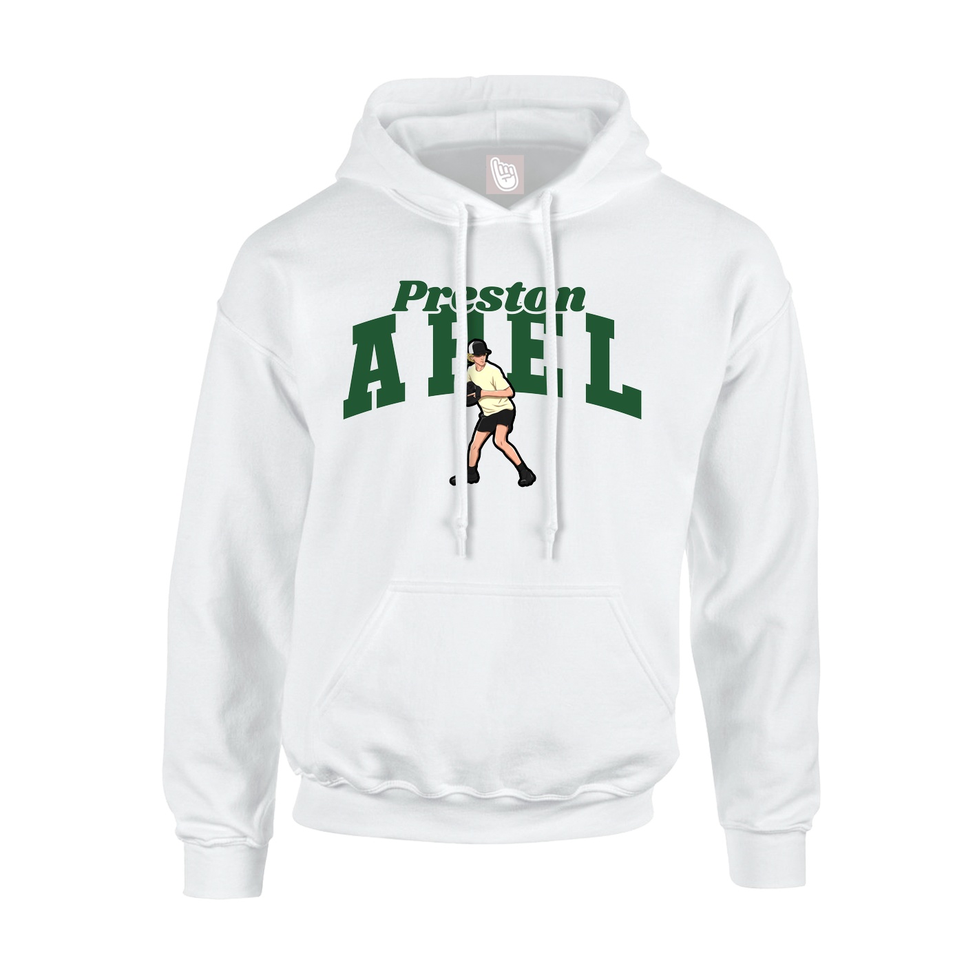 Youth Hoodie — Signature Arch in White