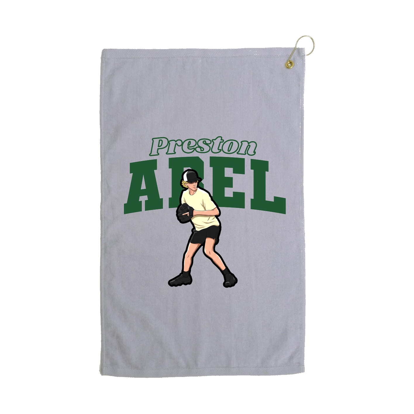 Golf Towel — Name Arch in Grey