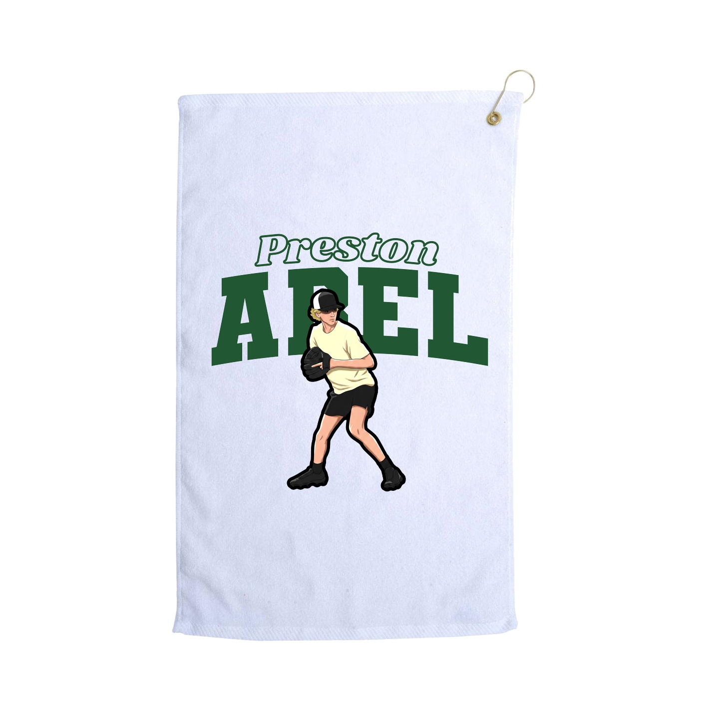 Golf Towel — Name Arch in White