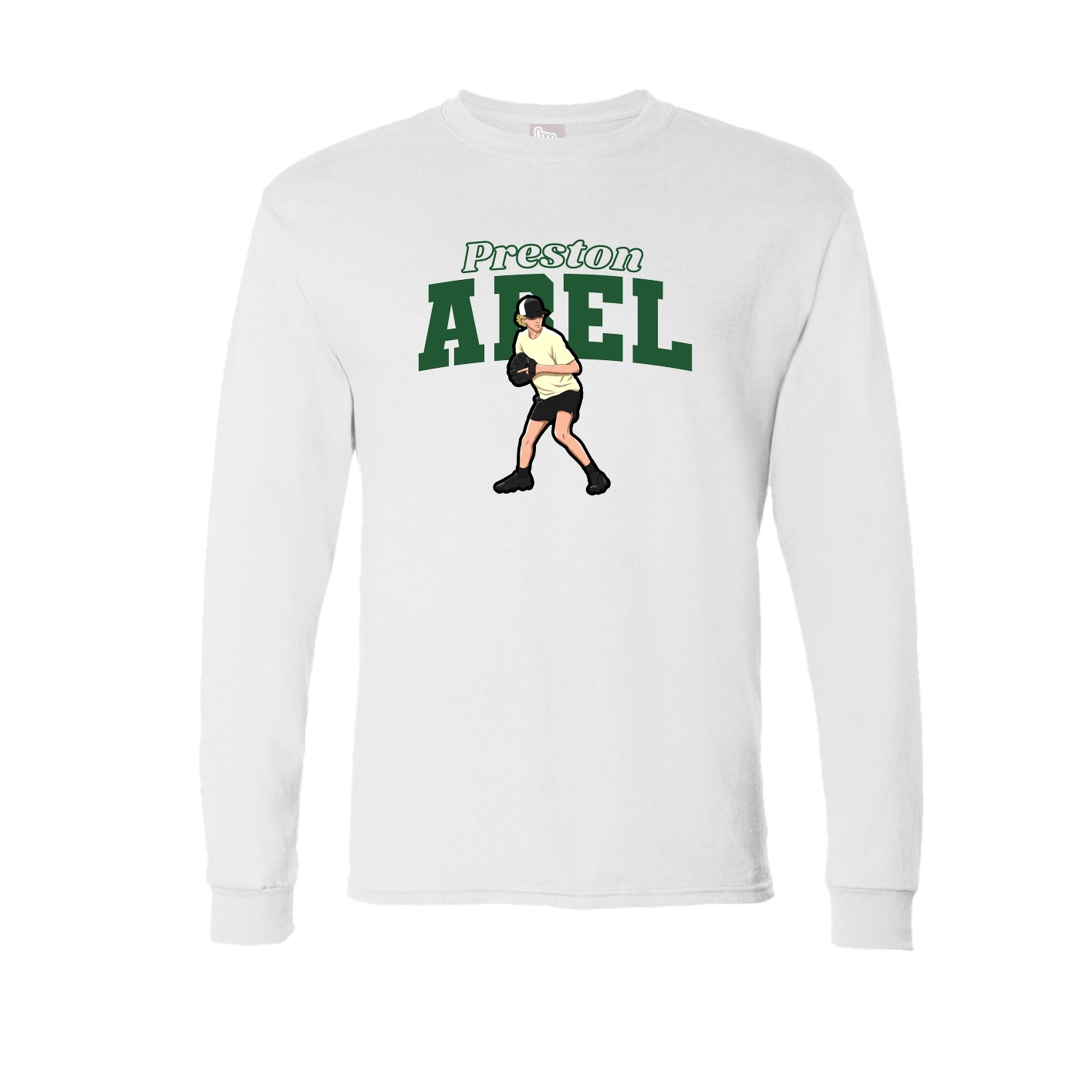 Long Sleeve Tee — Name Arch in White