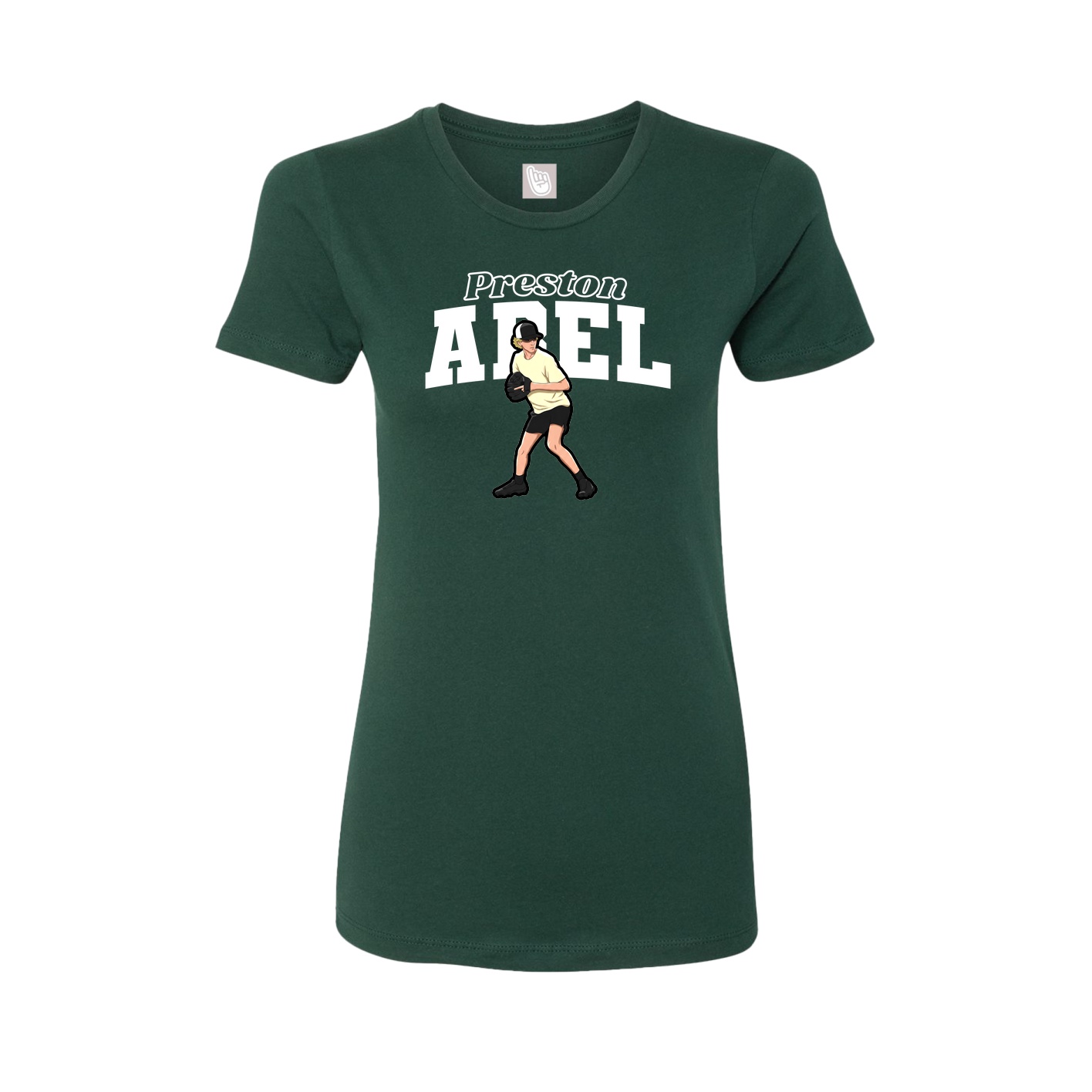 Fitted Women's Tee — Name Arch in Green