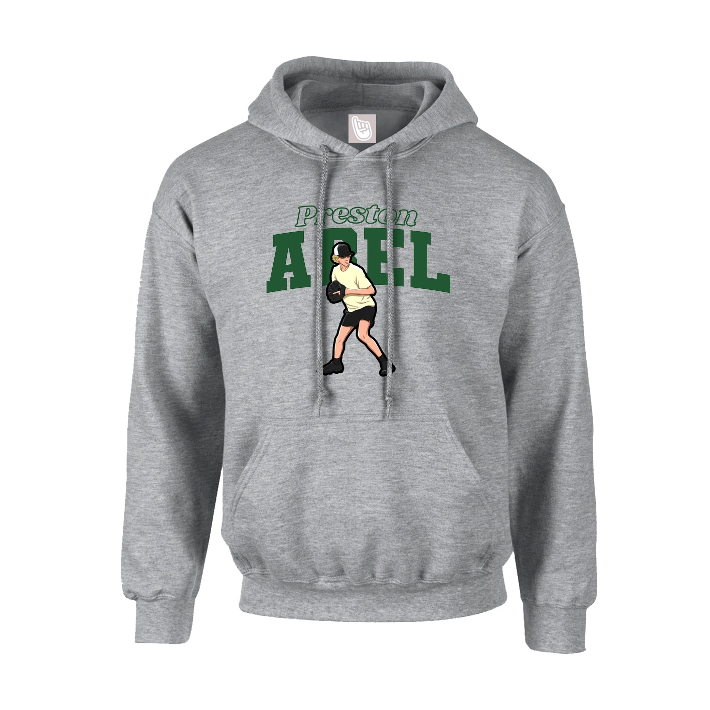 Youth Hoodie — Name Arch in Grey