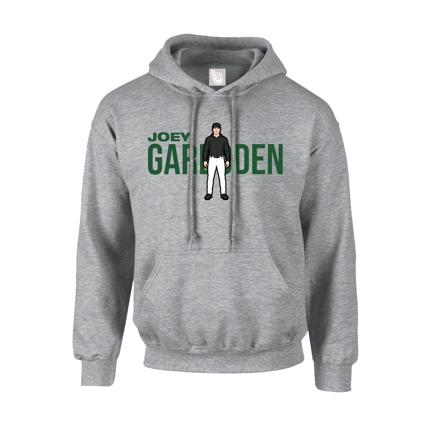 Youth Hoodie — Player Name in Grey