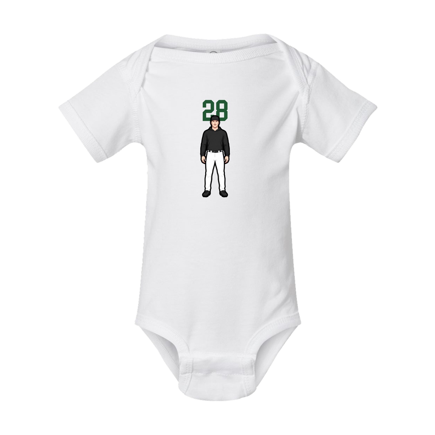Baby Onesie — Number Top in White