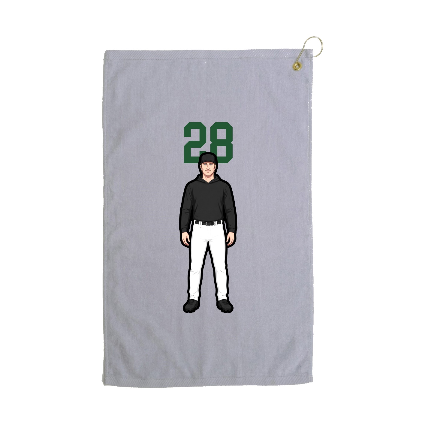 Golf Towel — Number Top in Grey
