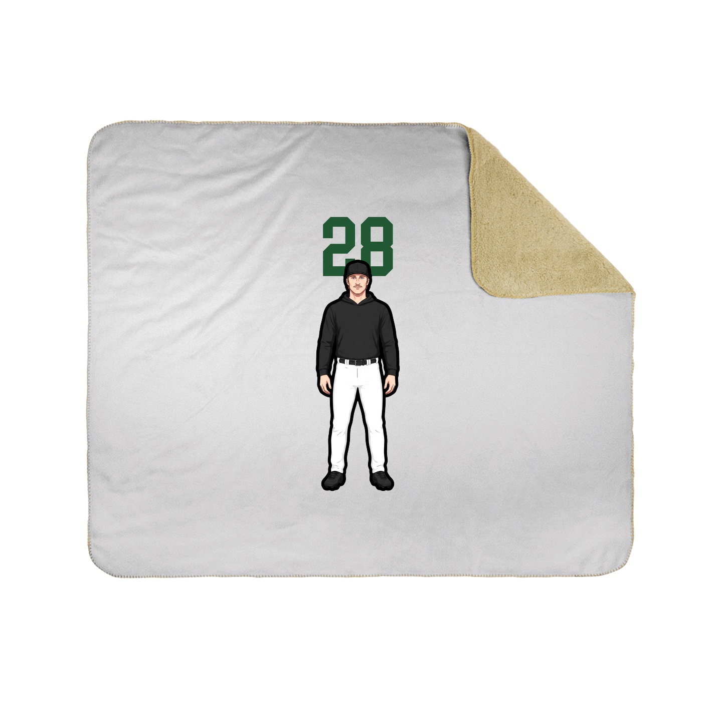 Throw Blanket — Number Top in White