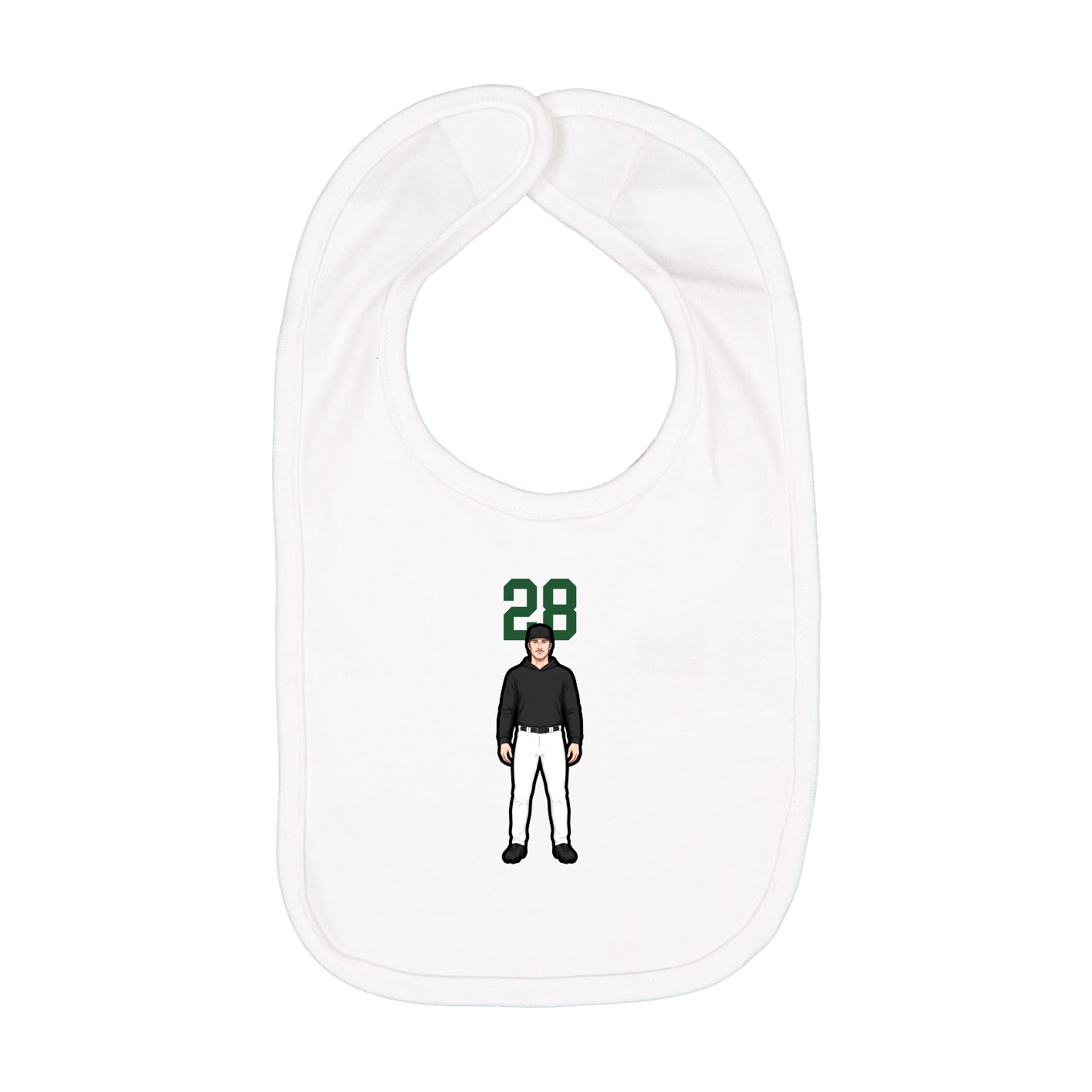 Infant Bib — Number Top in White