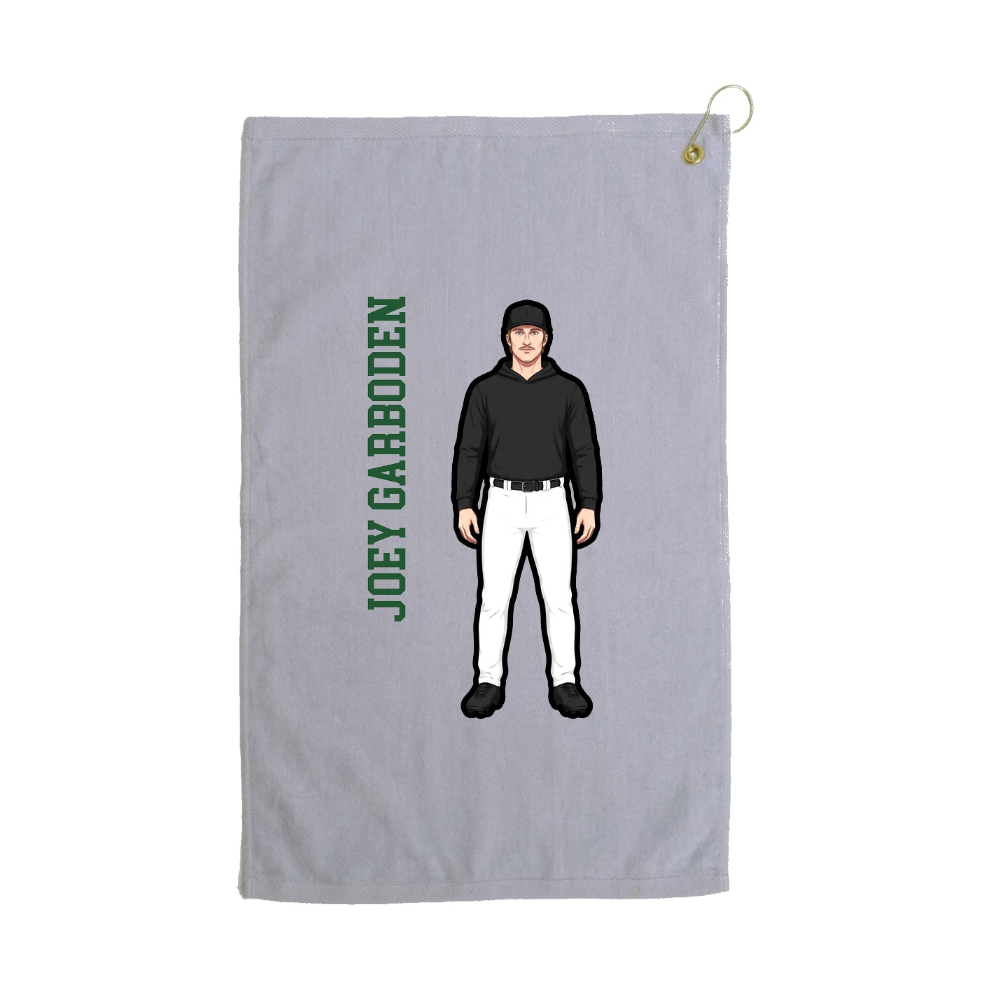 Golf Towel — Name Vertical in Grey