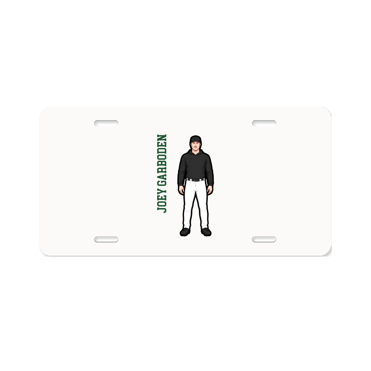 License Plate — Name Vertical in Classic