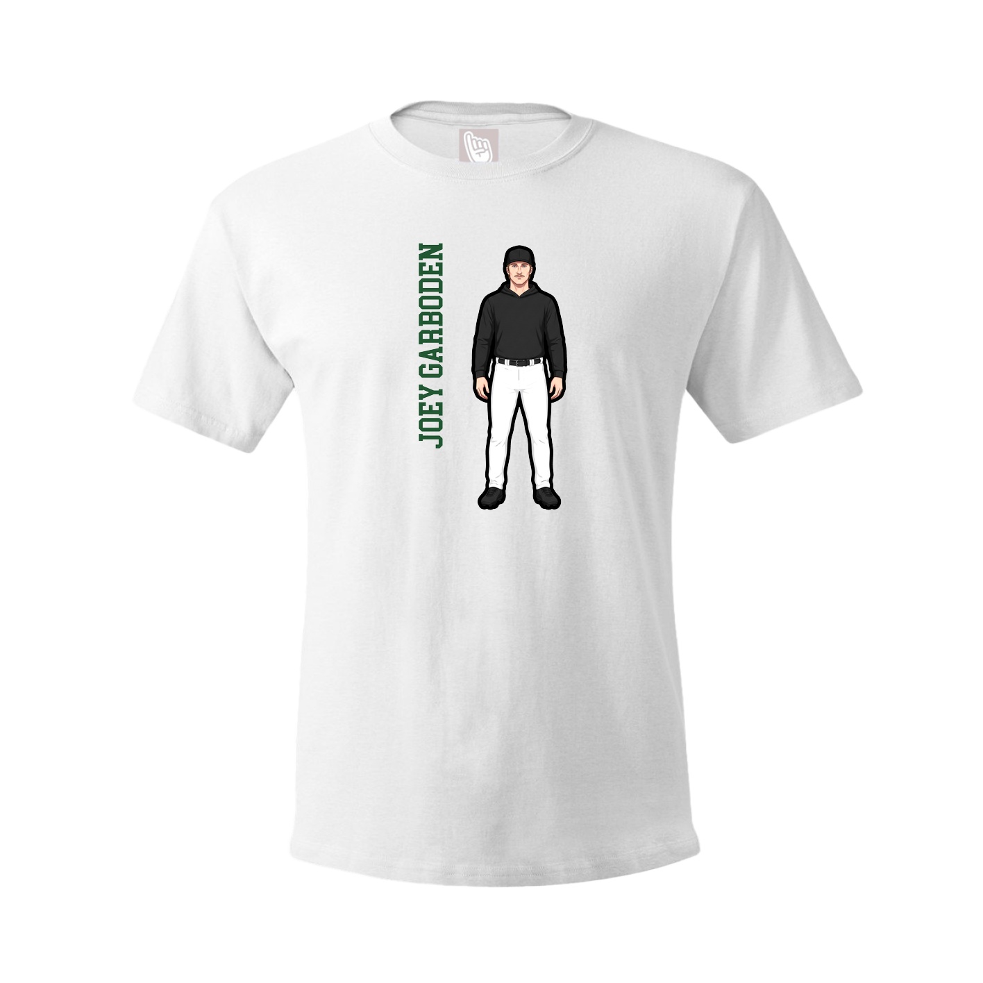 Tee — Name Vertical in White