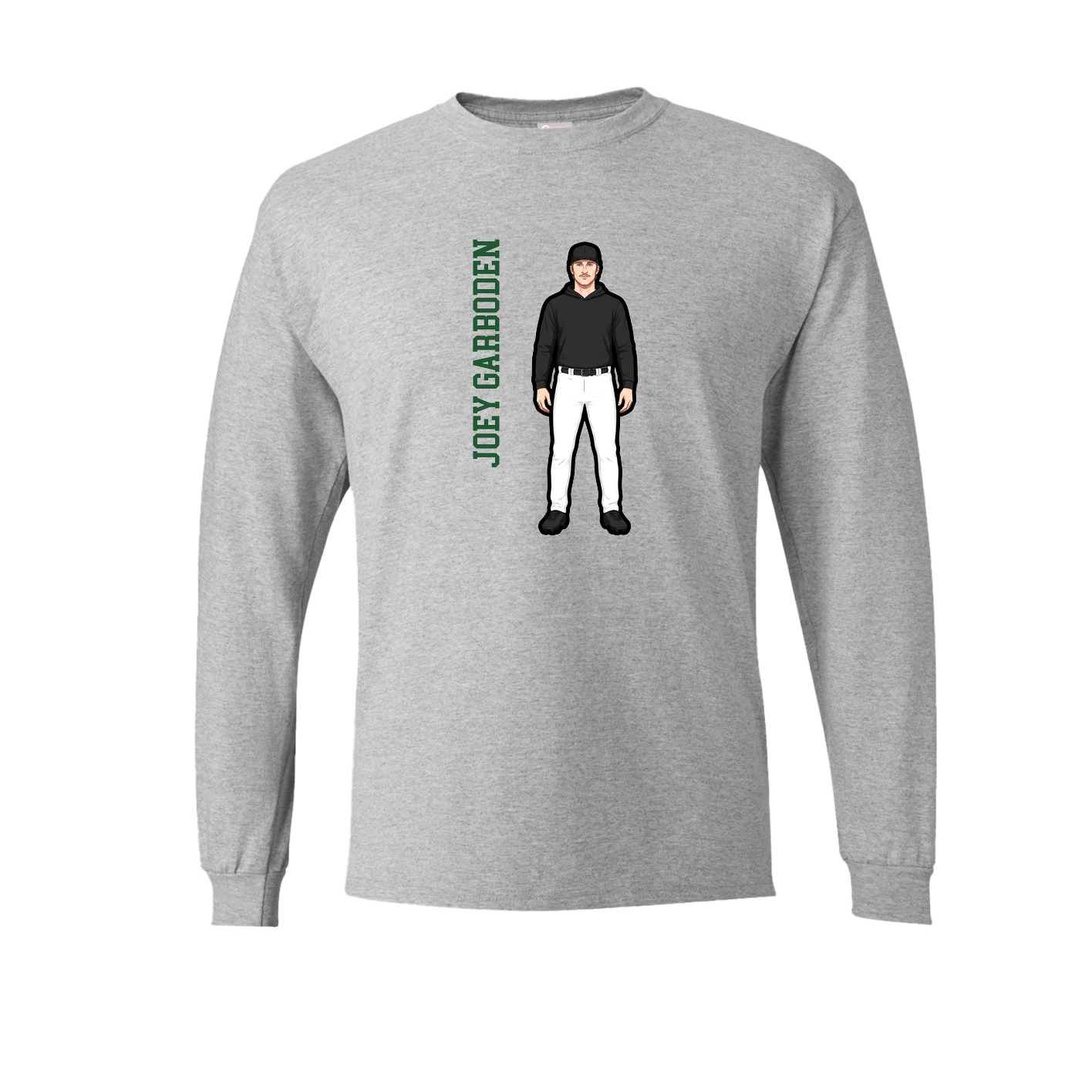 Long Sleeve Tee — Name Vertical in Grey