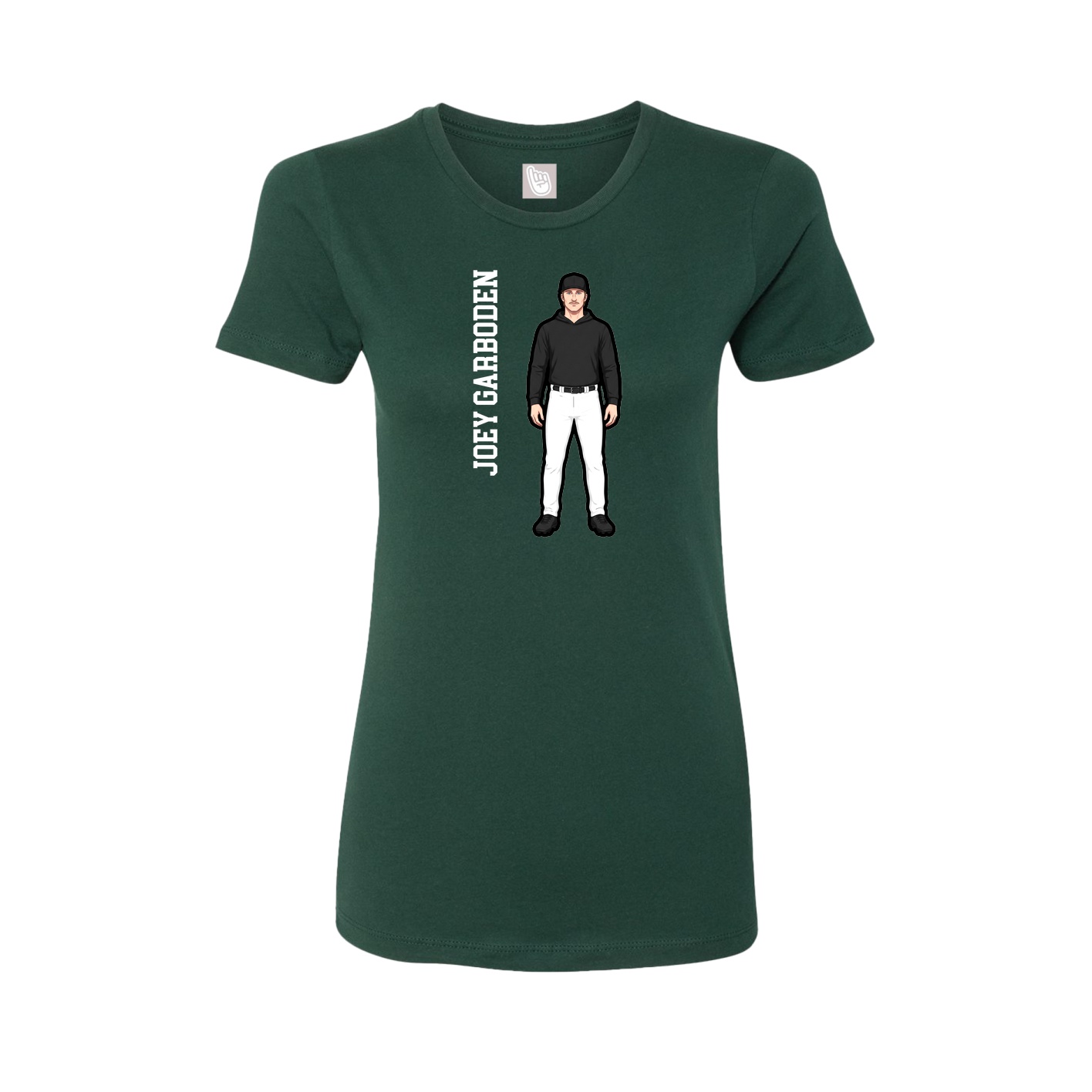 Fitted Women's Tee — Name Vertical in Green