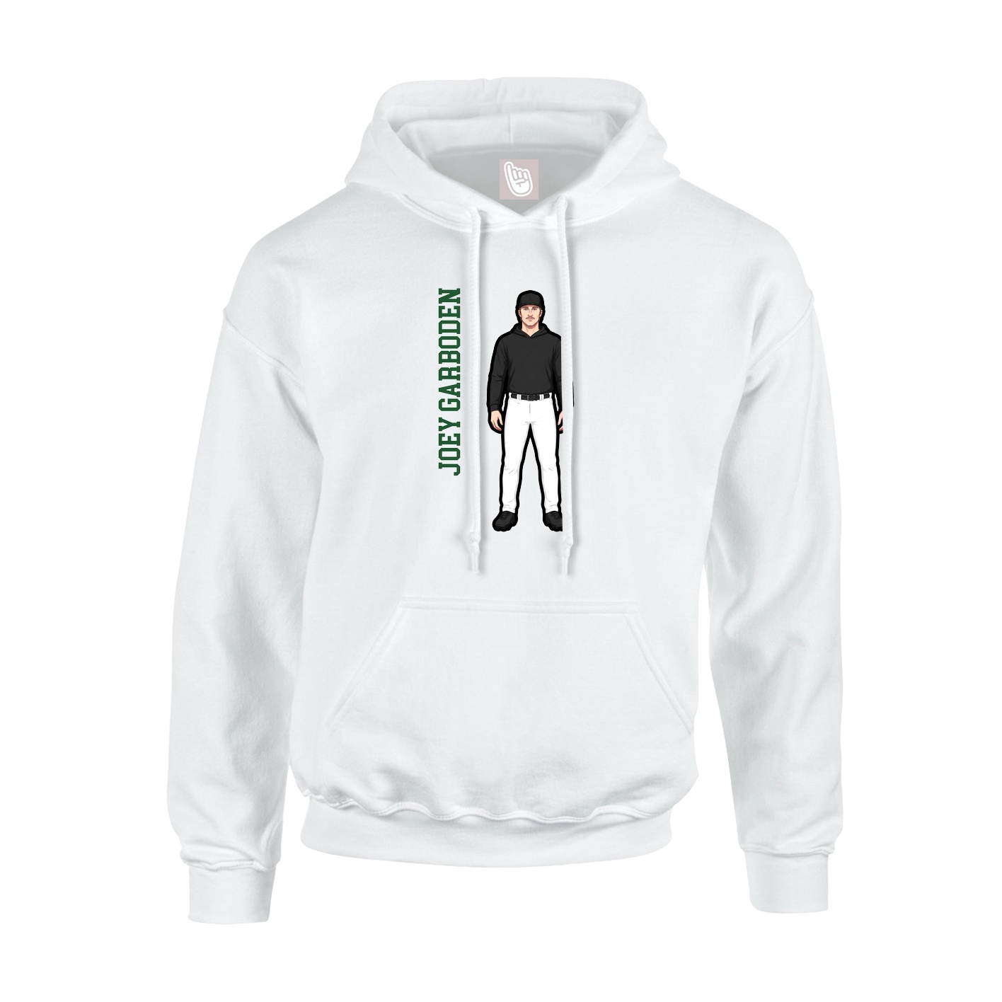 Hoodie — Name Vertical in White