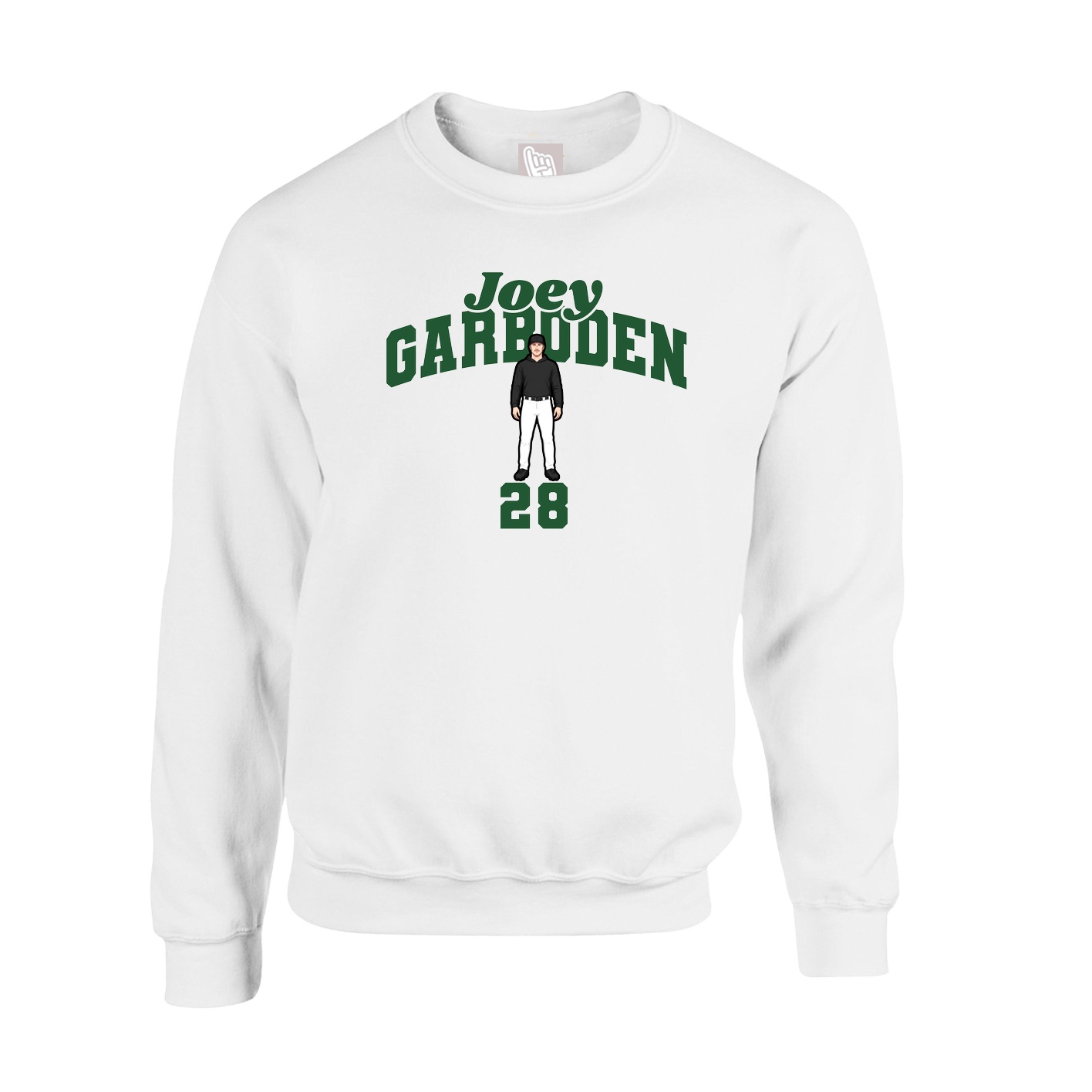 Fleece Crew — Signature Arch in White