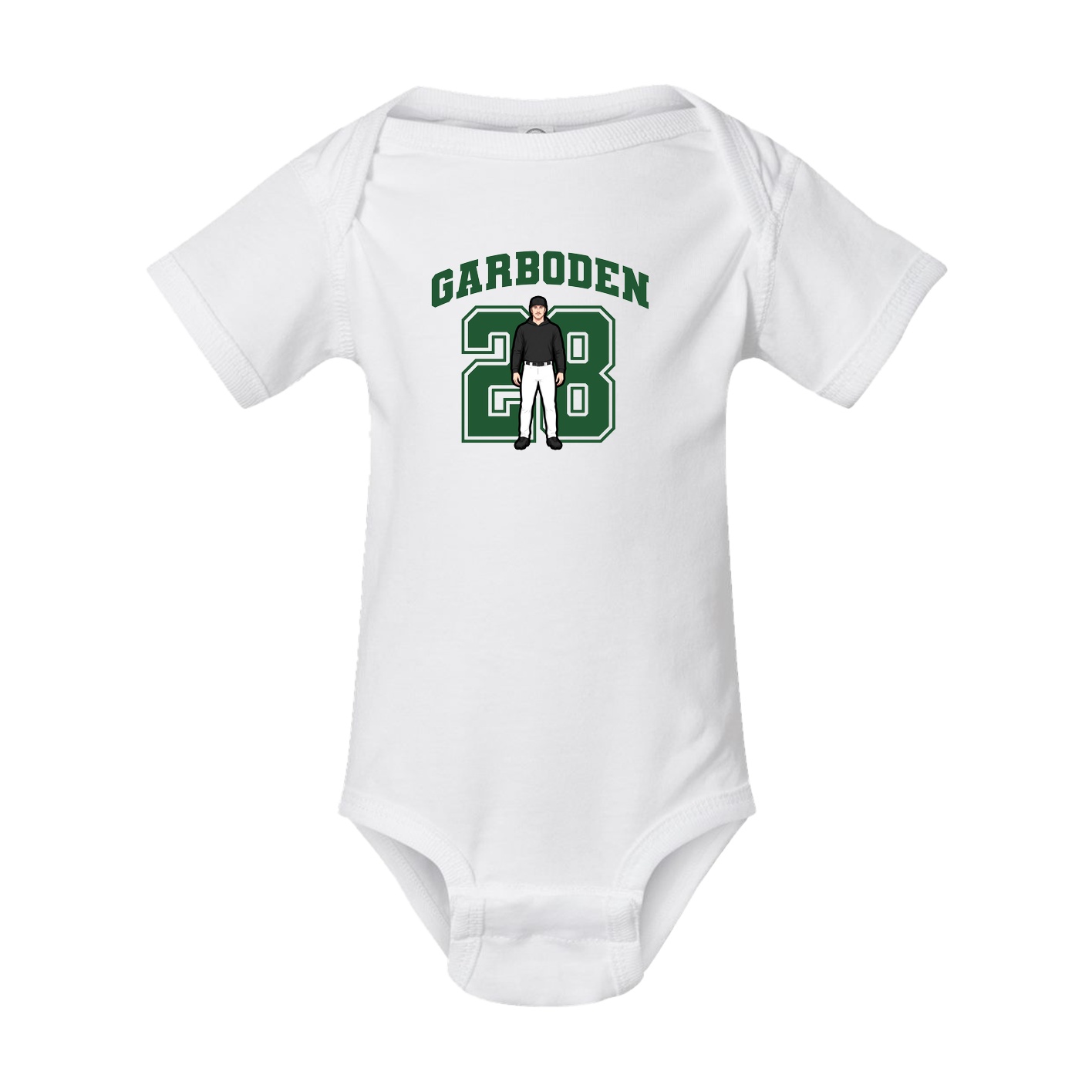Baby Onesie — Number in White