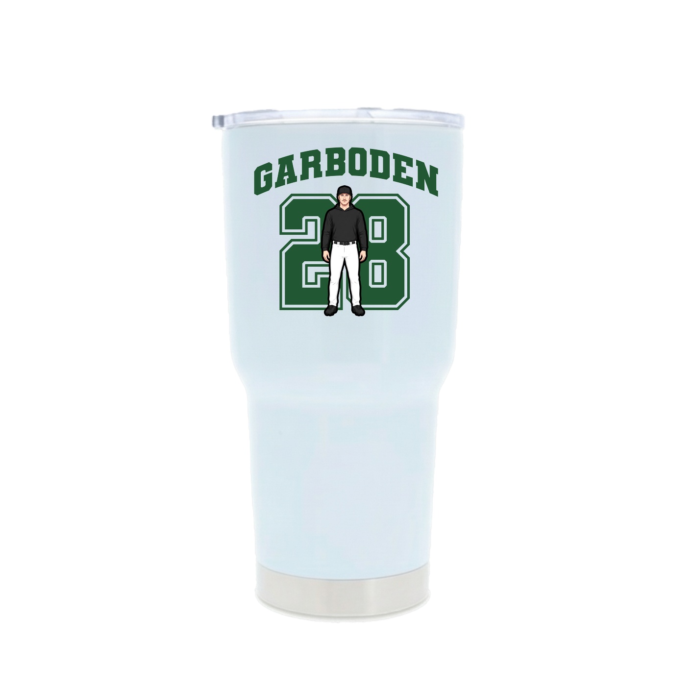 30oz Stainless Steel Tumbler — Number in White