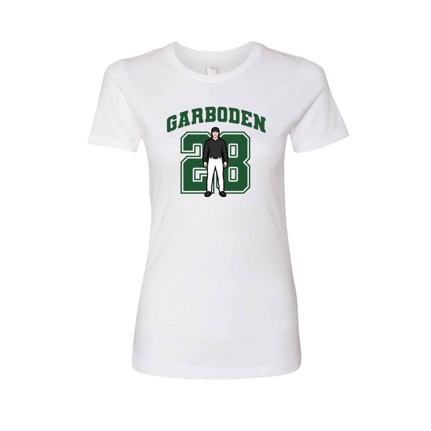 Fitted Women's Tee — Number in White