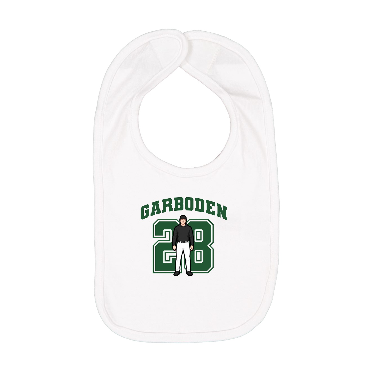 Infant Bib — Number in White